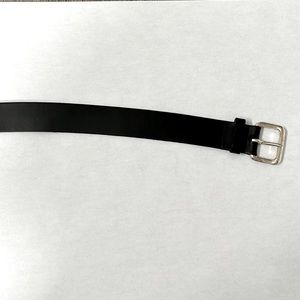 Express Black Leather Belt With Silver Hardware